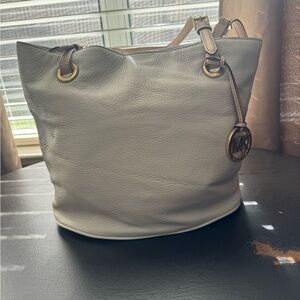 Michael Kors Gold and Cream Shoulder Bag